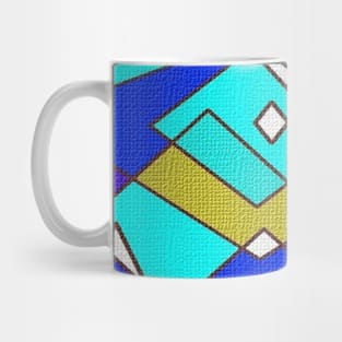 Blue white and turquoise Mug